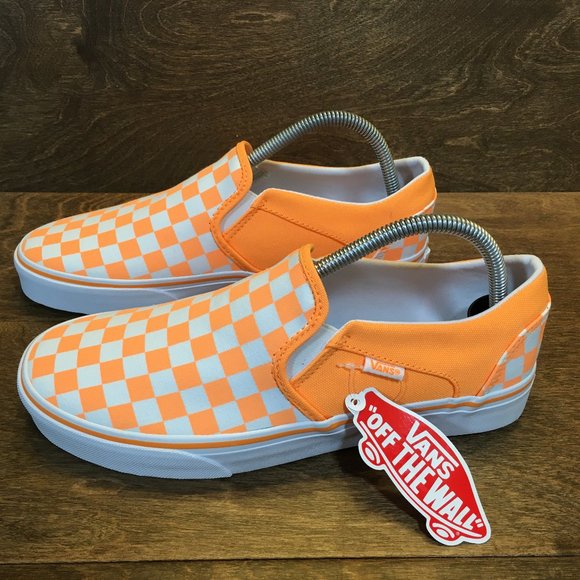 vans slip ons orange
